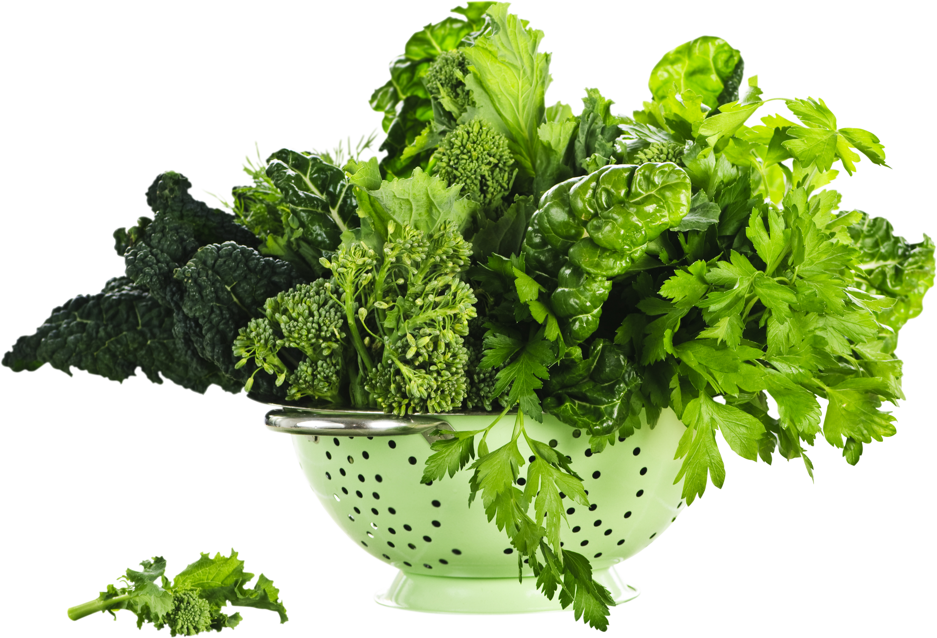 Dark Green Leafy Vegetables in Colander